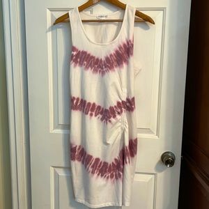Venus off white & light purple tie-died tank dress, size L
